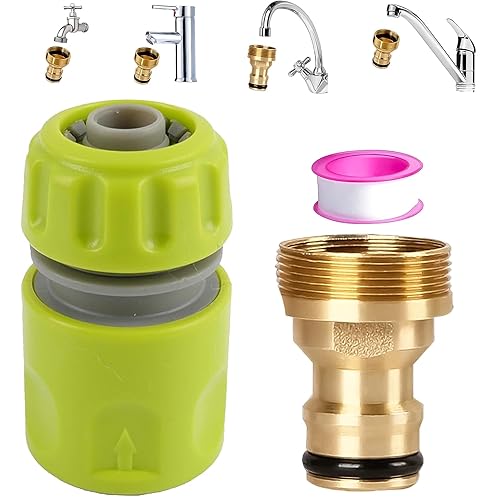 SANTUO Kitchen Tap Hose Connector Mixer Tap Hose Connector 22mm Female 24mm Male Threaded Tap Connector Suitable for Kitchen Sink Standard Indoor Threaded Tap Outside Hose Pipe