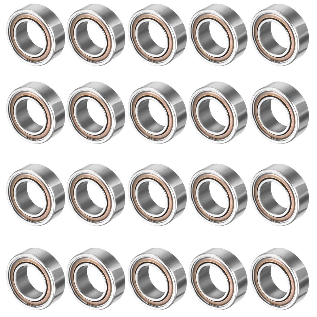 Sourcingmap 20pcs MR95ZZ 5mmx9mmx3mm Double Shielded Miniature Deep Groove Ball Bearing