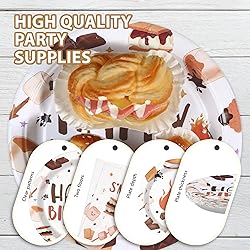 96 Pcs S'Mores Camping Birthday Party Decorations