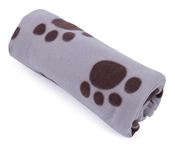 Petface Soft Fleece Comforter Paw Prints Blanket For Dog 100 X 70