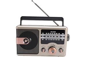 Portable Radio AM FM SW Full Band Radio,Retro Radios D Battery Operated with Bluetooth Speaker,Storage Memory Card Multifunct