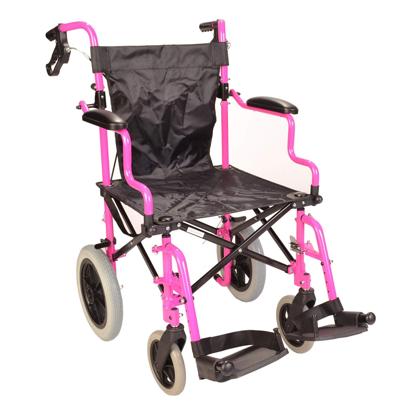 Deluxe Pink Ultra Lightweight Folding Travel Compact Aluminium