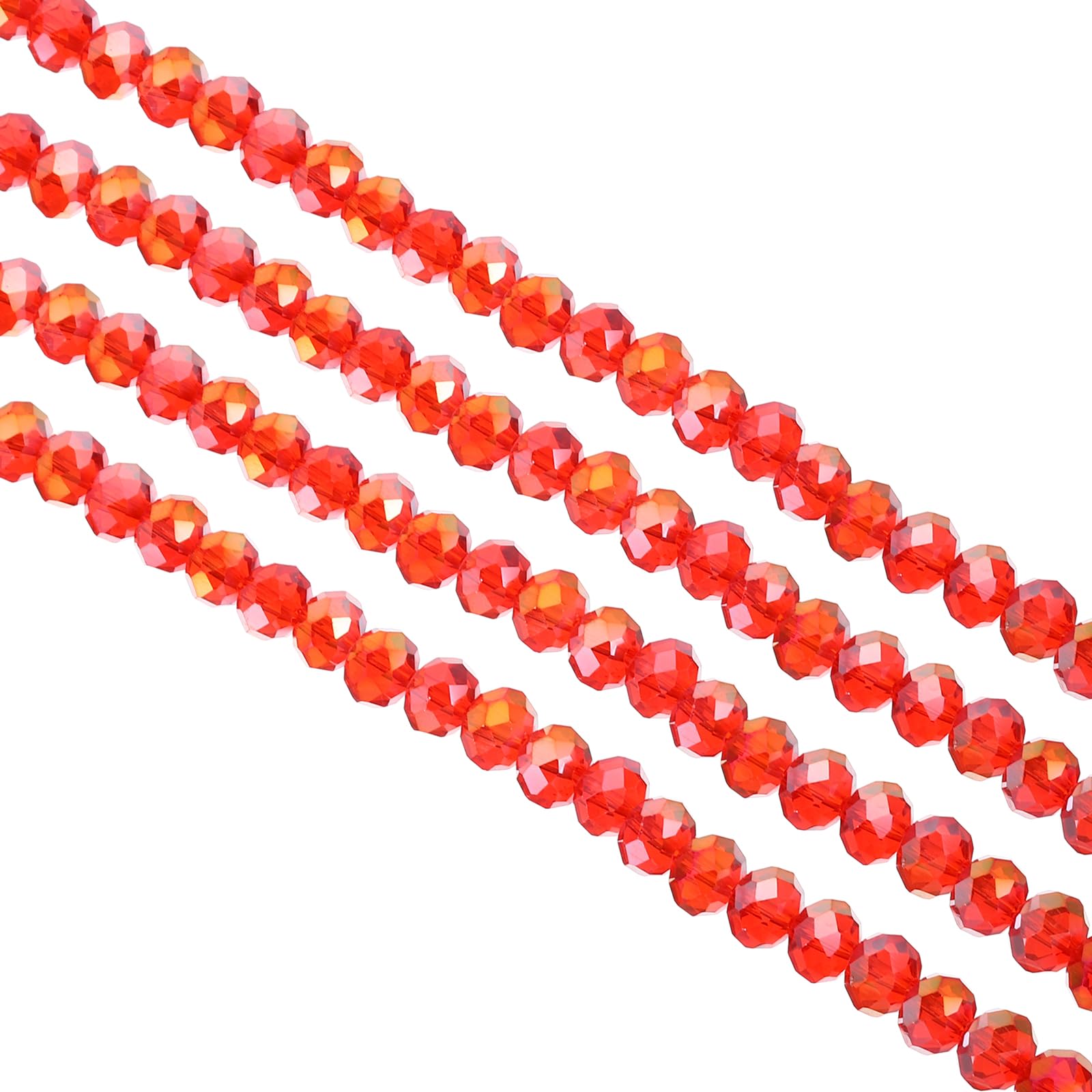 PATIKIL 8 mm Briolette Rondelle Glass Beads, 340Pcs/5Strands Small Round Faceted Crystal Bead for Jewelry Making Earrings Bracelets Necklaces Rings DIY, Red — image 1