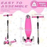 KORIMEFA 3 Wheel Kids Scooter Adjustable Height Lean to Steer Flashing Lights view 6