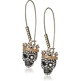 Betsey Johnson Pave Skull Dangle Earrings