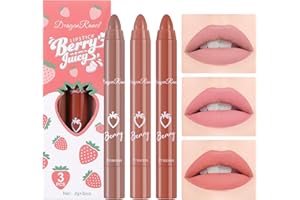 SULILY New Matte Lipstick Set,3 Colors Natural Velvet Crayon Lipstick for Women Makeup,Non-sticky&Long Lasting 24 Hour Superstay Lip Gloss (Set C)