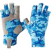 SUJAYU Anti-Slip Silicone Fishing Gloves for Men & Women - UV Sun Protection for Sailing, Kayaking, Paddling, Rowing - Fly Fishing Accessories