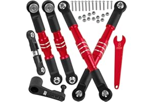 BRCatWPark Aluminum Turnbuckles Camber Links w/25T Horn Servo Arm Upgrades Part for 1/7 Infraction 6S BLX,Limitless 6S BLX,Felony 6S BLX,1/8 Typhon 6S BLX,Red