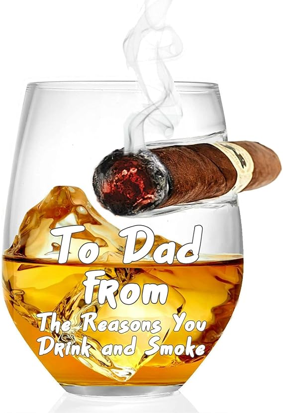 Amazon.com: Whiskey Glass - To Dad From The Reasons You Drink - Father