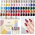 GAOY 42 Pcs Gel Nail Polish Kit, White Pink Blue Brown Glitter Colors All Seasons Gel Nail Polish Set with Glossy & Matte Top Coat and Base Coat for Salon and DIY Manicure at Home
