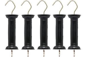 HENGTONG 5 PCS Electric Fence Plastic Gate Handle Insulators, Heavy Duty Gate Handle, Black