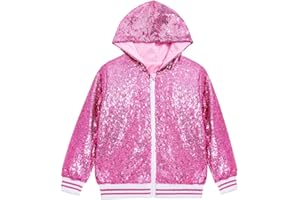 CHENBAO Girls Sequin Jackets Kids Boys Bomber Jacket Zip Up Coat Sparkle Outwear Birthday Clothes