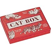 Blue Q Hinged Tin Pocket Box - Cat Box - Small Hinged Tin-Plated Steel Container Organizer for Everyday Carry, Travel, Survival, Match, Mints, Storage, Gift and Cards - 4.25"w x 0.75"h x 3"d