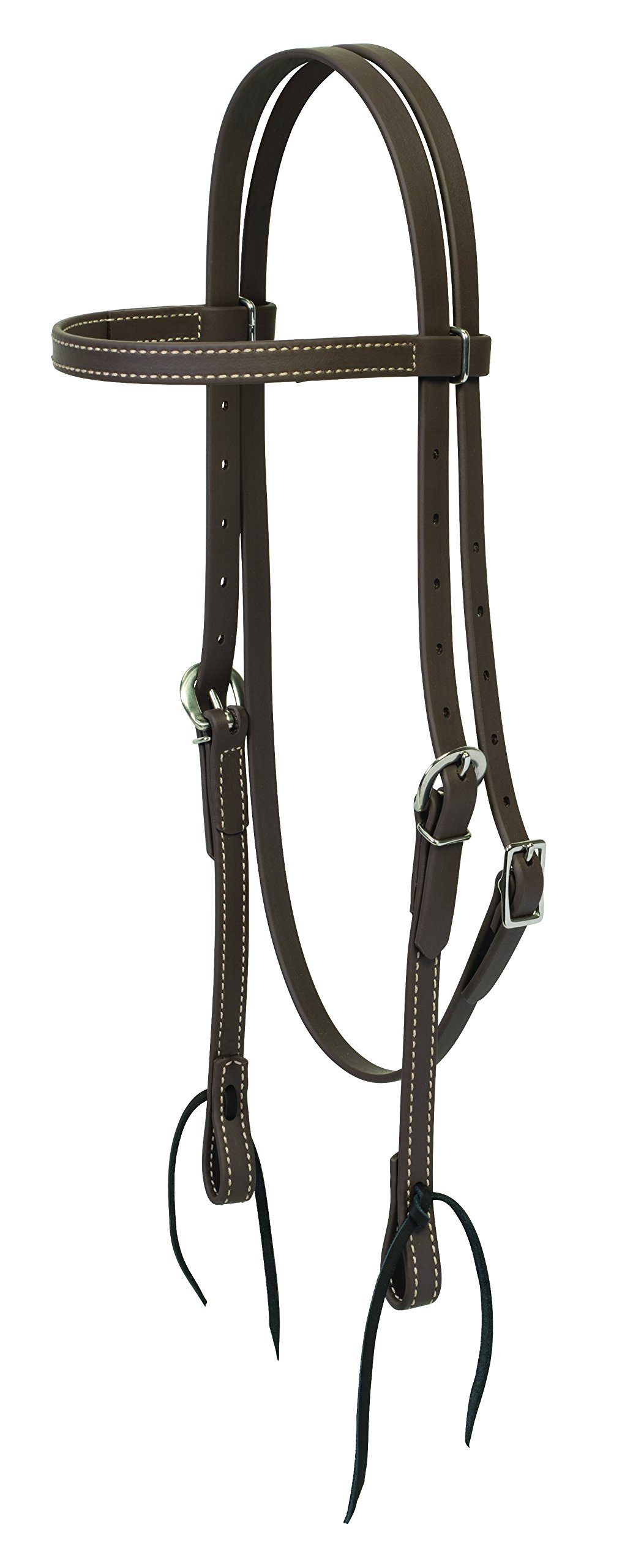 Weaver Leather Brahma Webb Brow Band Headstall, Brown, Horse