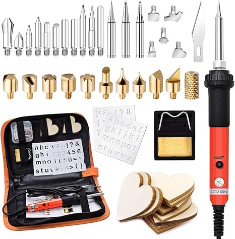 45pcs Kit Pirograbador de Madera,Preciva Kit Pirograbdores