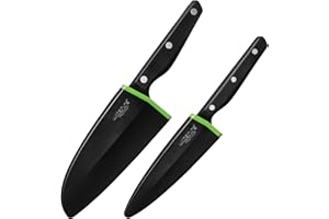 Wiltshire Staysharp Triple Rivet Duo Set Santoku & Utility Knife 2pc, Knives Built-In Sharpener,Sharp At All Times, Lifetime 