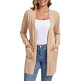 Tulsizjy Cardigan for Women Casual Long Sleeve Open Front Cardigan Sweaters with Pockets
