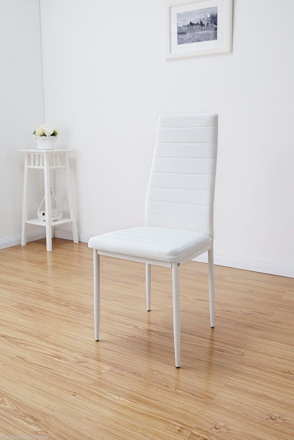 FurnitureboxUK MONTERO WHITE or BLACK Quality Faux Leather Modern Metal