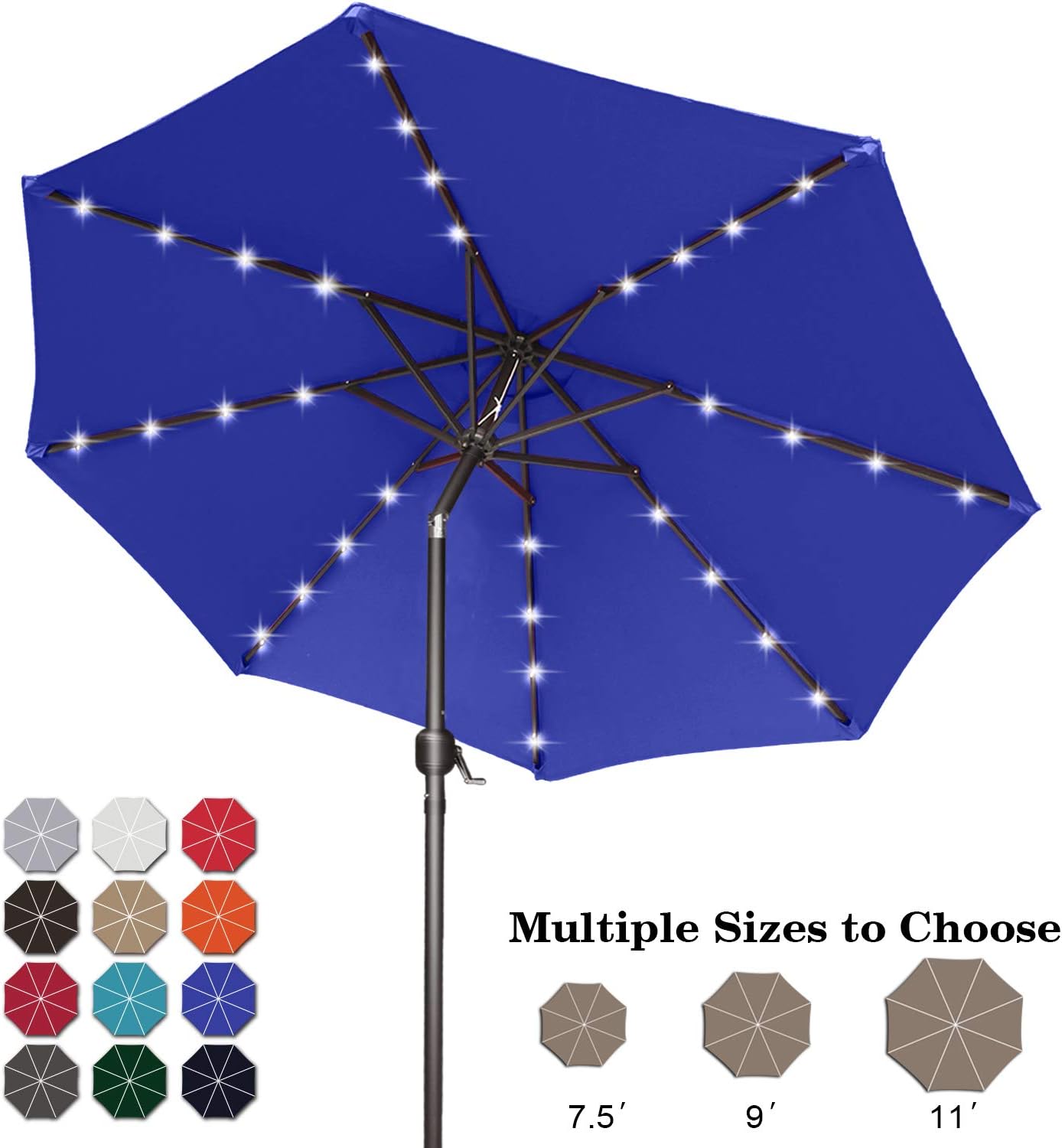 Tilt And Crank Table Umbrellas For Garden Abccanopy 7 5ft Patio Umbrella Ourdoor Solar Umbrella Led Umbrellas With 32led Lights Backyard And Pool 12 Colors Deck Burgundy Umbrella Lights Lighting