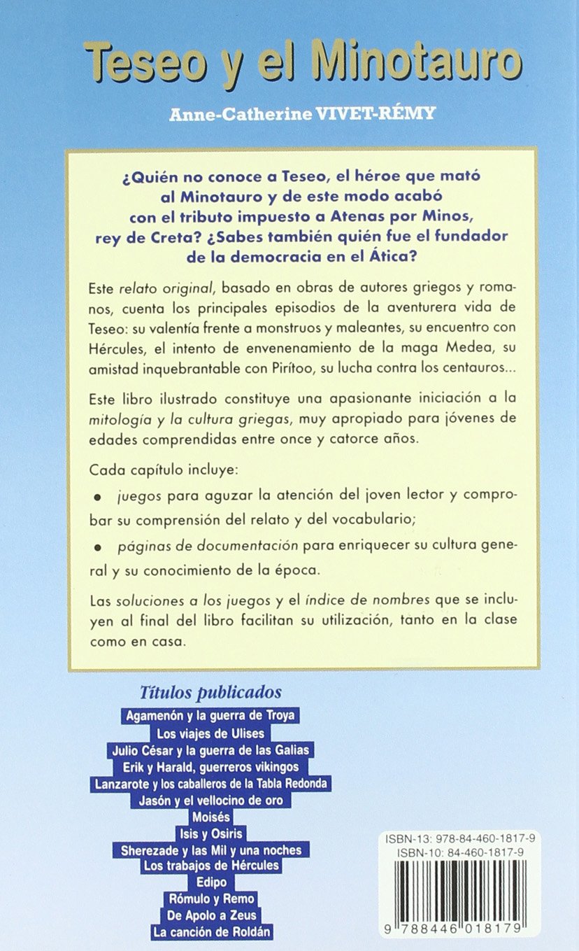 Resumen Del Libro Mitos Griegos Rincon Del Vago Amazon.com: Teseo y el Minotauro (Spanish Edition): 9788446018179:  Vivet-Rémy, Anne-Catherine, Careaga Rivelles, Josefina: Books