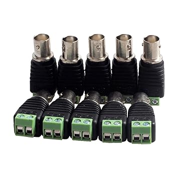 Conwork 10-Pack BNC Female Connector Adapter With Solderless Screw Terminal for Balun CCTV Surveillance