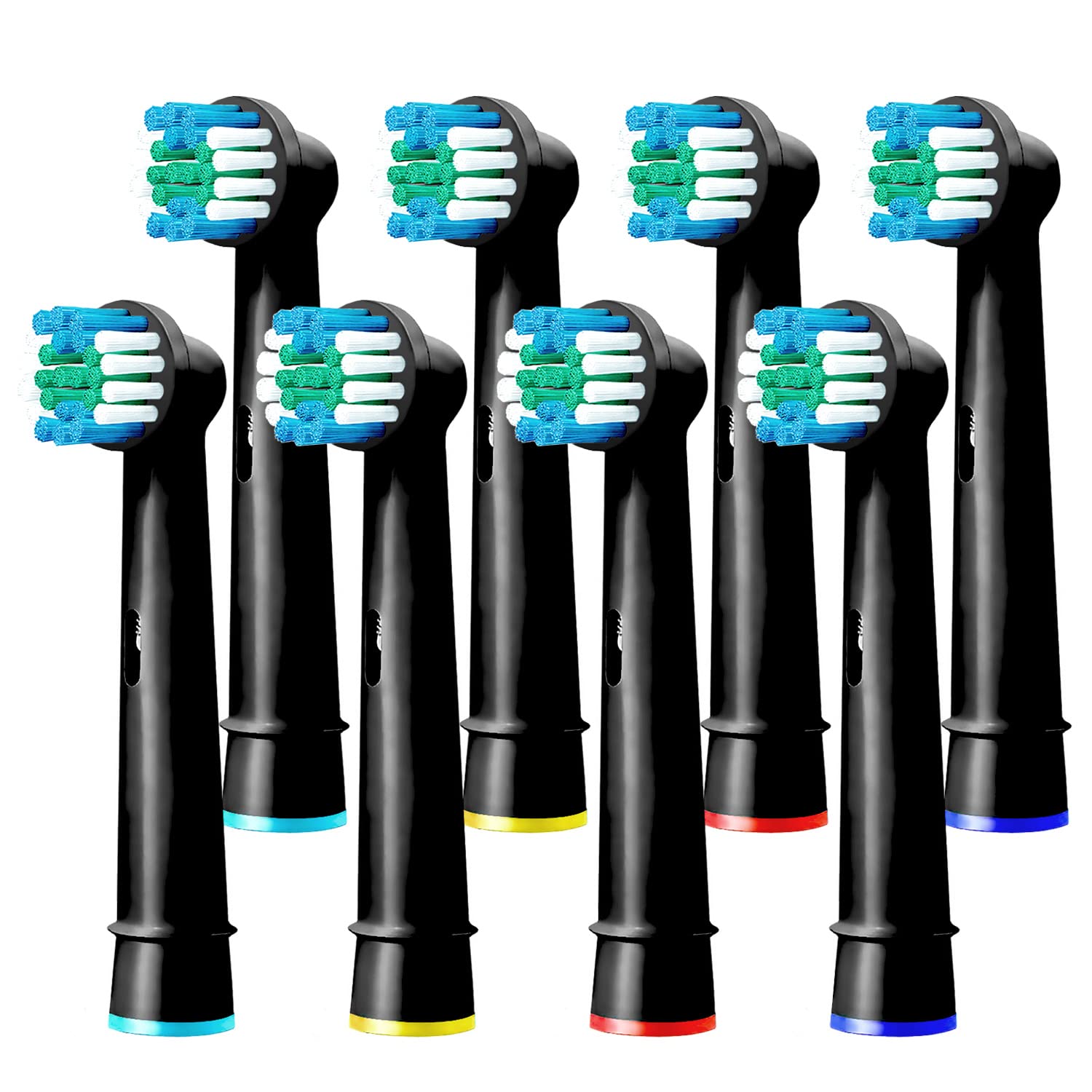 Oral B Compatible Toothbrush Head, Yanaboo Replacement Brush Heads for Most Braun Oral B Electric Toothbrushes of Vitality Pro Smart Genius Series, Precision Clean and Plaque Removal (8 Pack in Black)