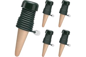 BYDOLL Plant Self-Watering Stakes Automatic Watering Terracotta Spikes for Indoor Outdoor Plants,Houseplant Insert Devices for Vacation use,Bonsai Drip Irrigation System (5 Pack)