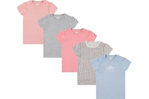 Laura Ashley 5-Pack Infant & Toddler Girls Shirts - Stylish Comfort and Fashion. Multipack Children's Essentials.