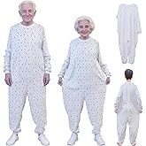 Siomlana Unisex Anti-Strip Jumpsuit with Back and Leg Zipper,Suitable for,Seniors,Alzheimer’s,Incontinence Care,Dementia
