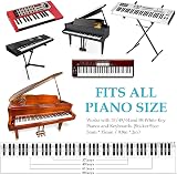 MUYOS Piano Removable Keyboard Note Labels 88 Keys Sticker Black White view 5