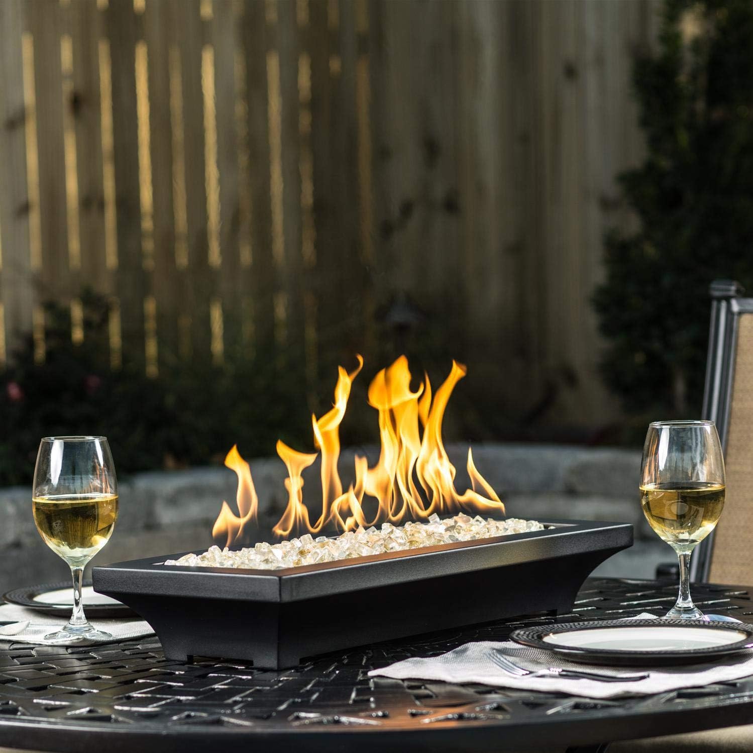 Lakeview Outdoor Designs Lavelle 18-Inch Table-Top Natural Gas Fire Pit - Black