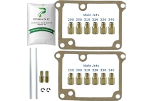 Full Jet Kit Includes 12 Main Jets with Size 290 300 310 320 330 340 and 2 Needles 2 Pilot 2 Gaskets For Yamaha Banshee 350 Y