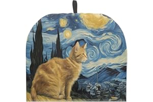 Drnuikhe Van Gogh Starry Night Cat Lovers Artistic Painting Graphic Tea Cosy for Teapot Large Tea Cozy for Teapot British Tea Cozies for Party Wadding Tea Cosy Covers