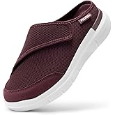 FitVille Women's Wide Adjustable Slippers with Arch Support – Slip On Mules Clogs for Swollen Feet, Plantar Fasciitis & Diabetic Comfort, Indoor Outdoor