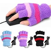HoFire USB Heating Winter Gloves - Women's Hand Warm Gloves with USB Heater and Fingerless Warmer Mitten