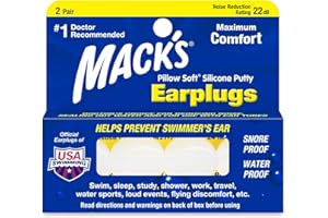 MACK'S Mack’s Pillow Soft Silicone Earplugs – 2 Pair – The Original Moldable Silicone Putty Ear Plugs for Sleeping, Snoring, Swimming, Travel, Concerts and Studying