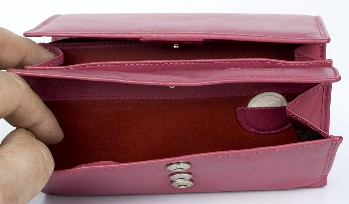 HMT Women's pink soft genuine leather wallet without any logos or markings - Image 5