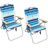 Tommy Bahama Hi-Boy 17" Seat Height 4-Position Lace-Up Suspension Folding Beach Backpack Chair