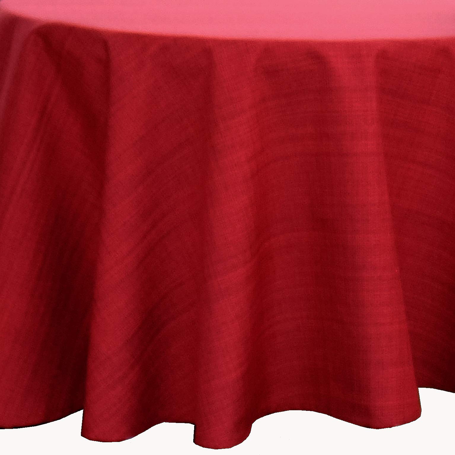 texpot Outdoor Table Linen Weatherproof for Outdoor and Indoor Use (145 cm Round, Red)