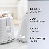 Daewoo Argyle SDA1830 1.7 Litre 3kW Jug Kettle and 2 Slice Toaster Set view 2