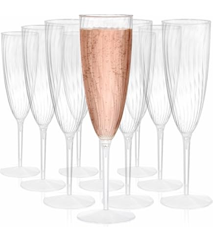 Lot De 12 Flûtes à Champagne En Plastique Réutilisables, Verres à