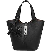 Kadynow Tote Bag for Women Vegan Leather Bucket Purse for Women Top Handle Handbag Shoulder Bag with Detachable Small Purse