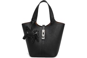 Kadynow Tote Bag for Women Vegan Leather Bucket Purse for Women Top Handle Handbag Shoulder Bag with Detachable Small Purse