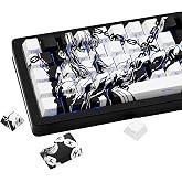 JOLINTAL Black Chains Keycaps Cherry Profile, Backlit Keycap for Keyboard | PBT Japanese Keycaps, Side Print Shine Through Custom Keycap Set for ANSI US Layout Mechanical Gaming Keyboard, 131 Keys
