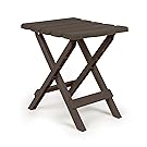 Camco Adirondack Portable Outdoor Folding Side Table, Perfect For The Beach, Camping, Picnics, Cookouts and More, Weatherproof and Rust Resistant - Mocha (51882)