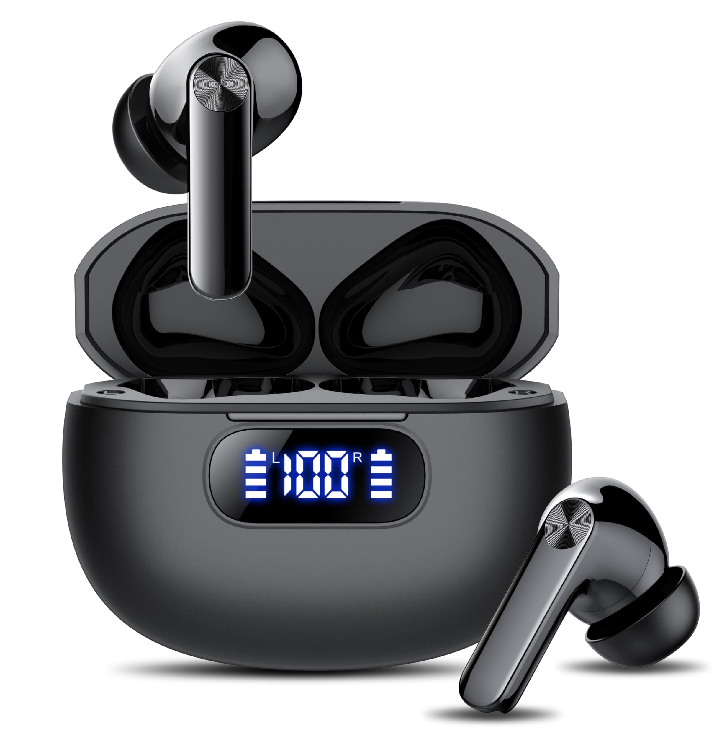 Photo 1 of Wireless Earbuds, Bluetooth 5.3 Headphones LED Power Display, 2025 New Wireless Earphones, 4 ENC Noise Cancelling Mic, HiFi Stereo, 48H Playtime Mini Case IP7 Waterproof for Sport Walk