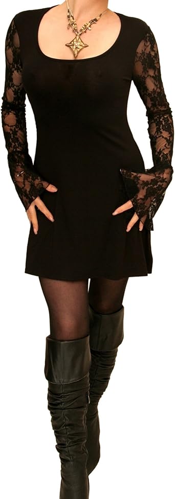 black lace tunic top
