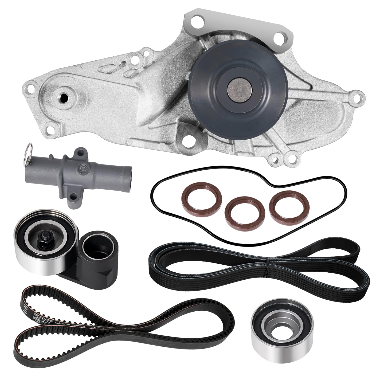 Photo 1 of TEMSONE Timing Belt Kit with Water Pump Compatible with 03-18 Honda Accord Crosstour Pilot Odyssey Ridgeline Acura MDX RDX RL TL TSX ZDX Saturn Vue 3.0L 3.2L 3.5L 3.7L V6 TKH002 TCKWP329 19200-RDV-J01