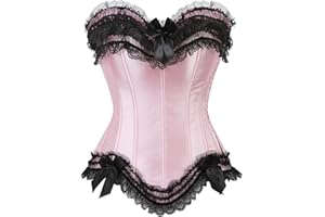 ADELCE Plus Size Corset Top for Women Bustier Lace up Gothic Lingerie Burlesque Costume Dress