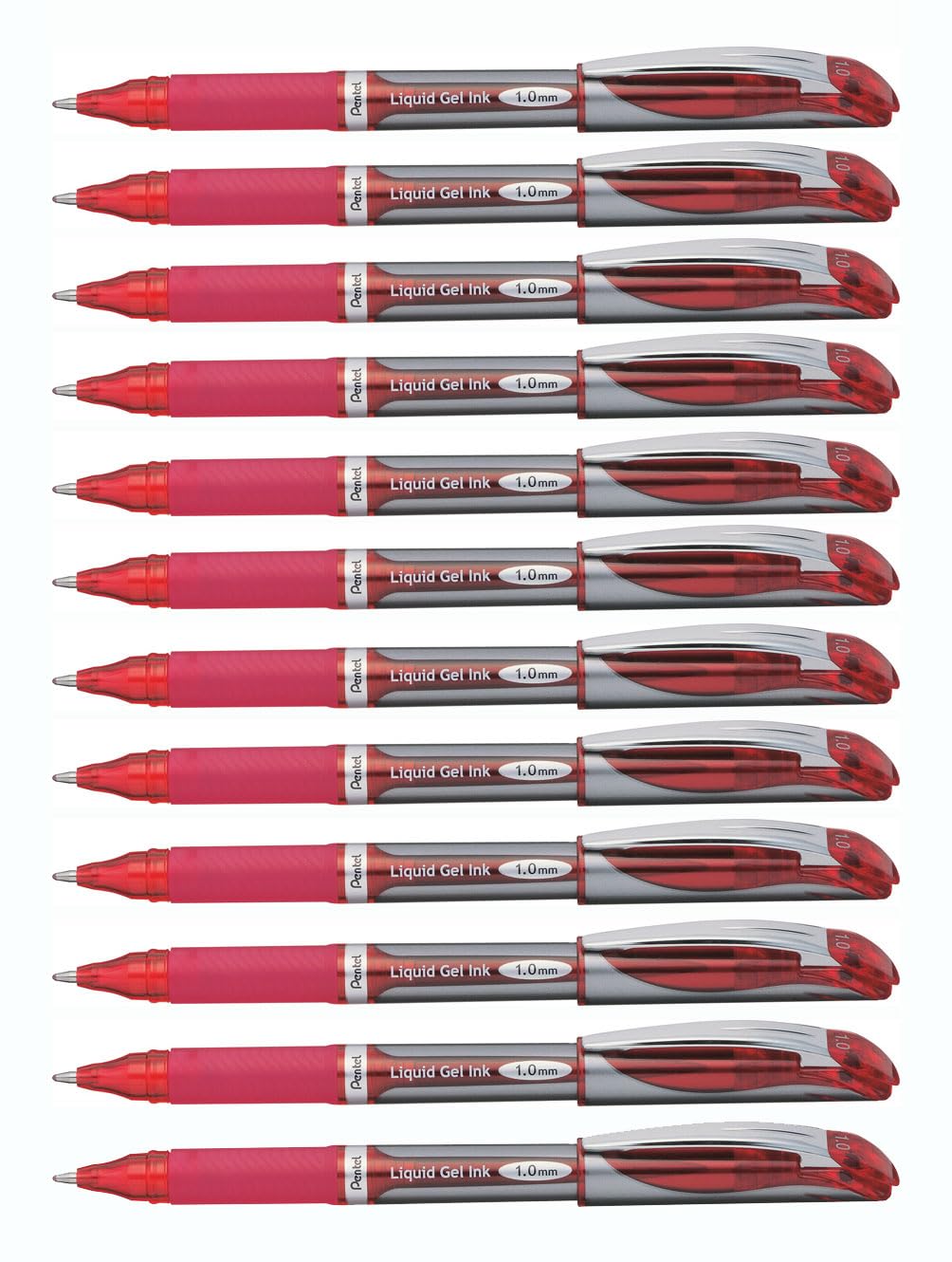 Pentel EnerGel Xm Pen, 1.0 mm - Red, Pack of 12